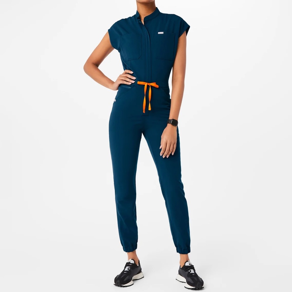 FIGS- Rafaela Cargo ScrubJumpsui in deep reef